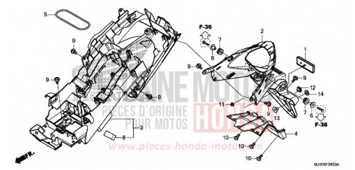 KOTFLUEGEL, HINTEN CB500XAJ de 2018
